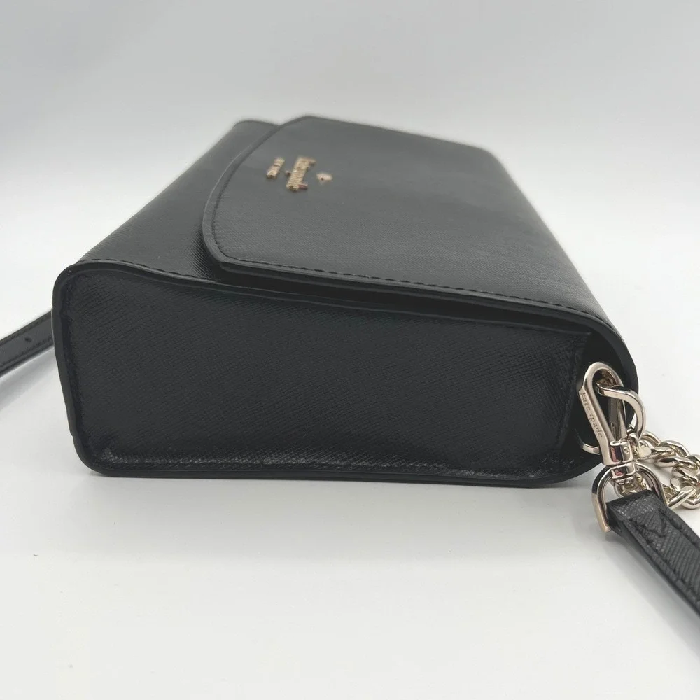 Kate Spade New York Margot Convertible Black Saffiano Leather Chain Crossbody